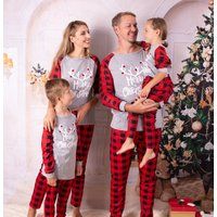 50% Off Best Price Family Matching Buffalo Plaid Xmas Pajamas Set, Merry Christmas Pjs, Moose Pajama | Etsy (US)