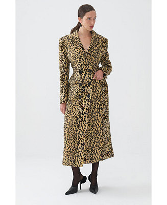NOCTURNE Women's Leopard Printed Coat - Macy's | Macy's