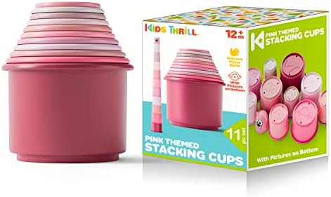 Kidsthrill Stacking Cups Set of 11 Pink Theme Modern Designed Baby Girl Stacking Toys for Toddler... | Amazon (US)