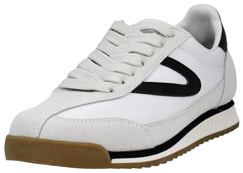 TRETORN Women's Rawlins Casual Lace-Up Sneakers, White/Grey/Black, 8 | Amazon (US)