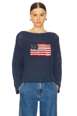 Polo Ralph Lauren Flag Pullover Sweater in Blue Multi from Revolve.com | Revolve Clothing (Global)