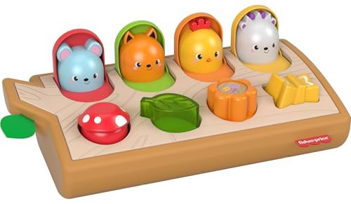 Fisher-Price Baby Toy Hide & Peek Pop-Up Animal-Themed Sensory Activity with Wood Accents & Sounds for Ages 9+ Months | Amazon (US)
