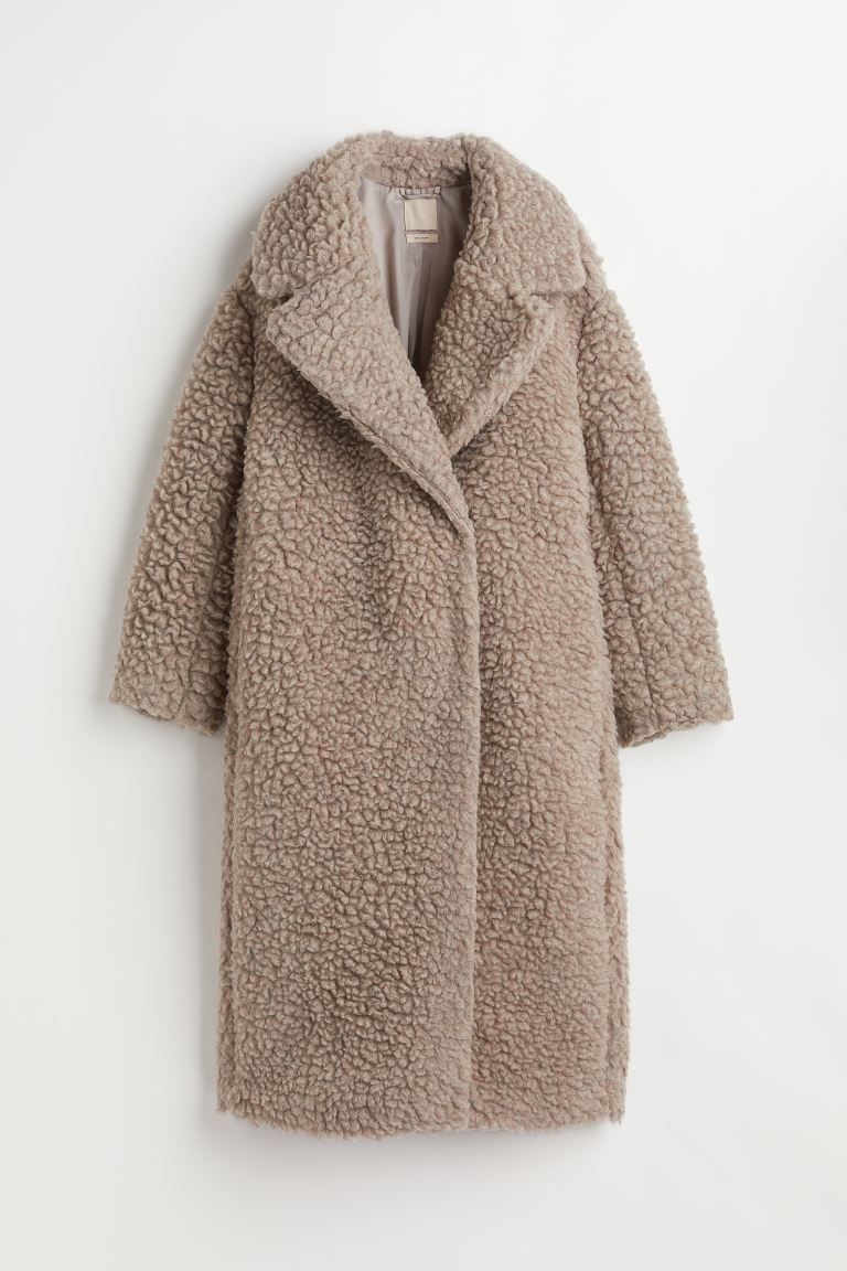 Wool-blend Faux Shearling Coat | H&M (US + CA)