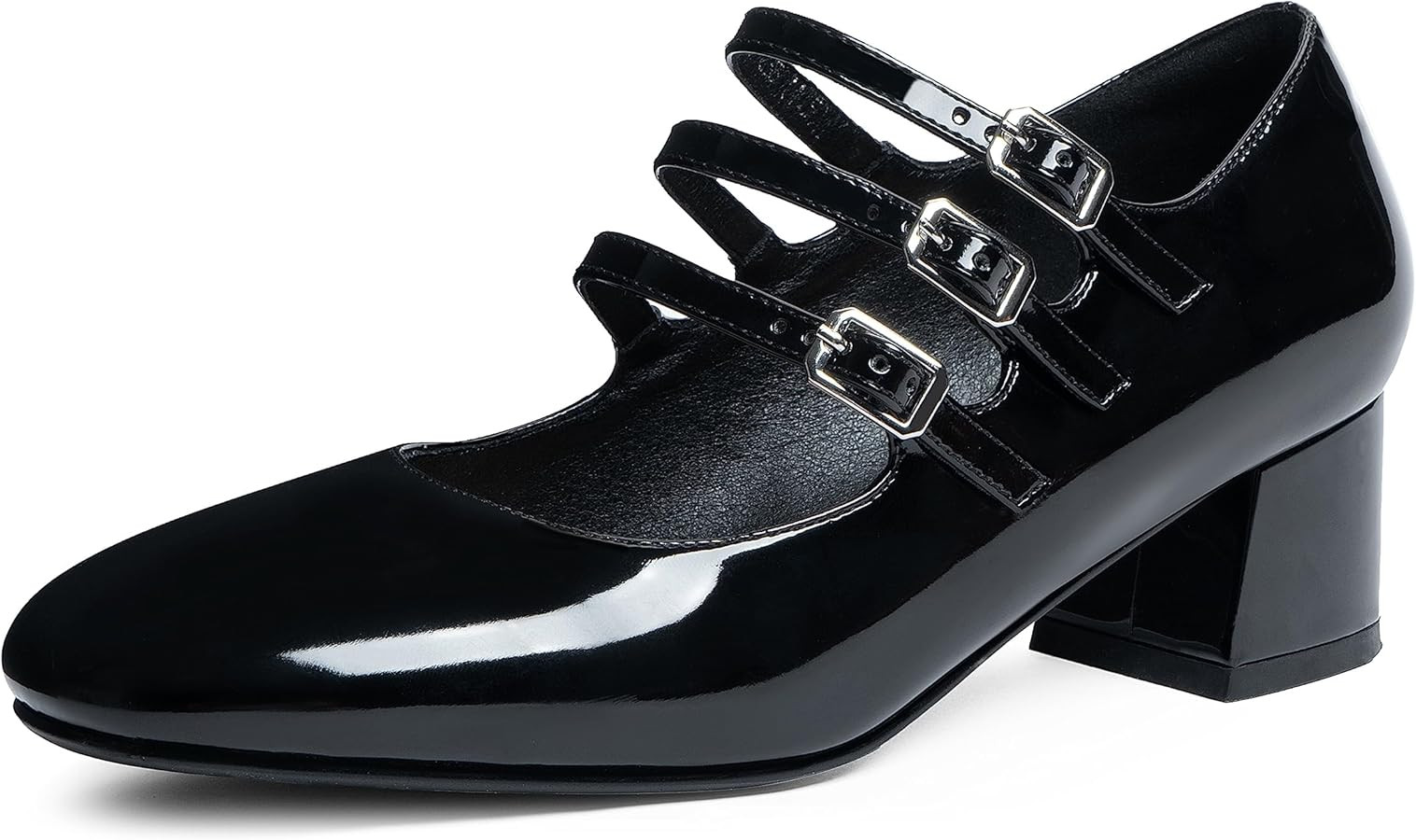 Naiyee Mary Jane Shoes Women Chunky Block Heel Dress Shoes for Women Low Heels Close Rounded Toe ... | Amazon (US)