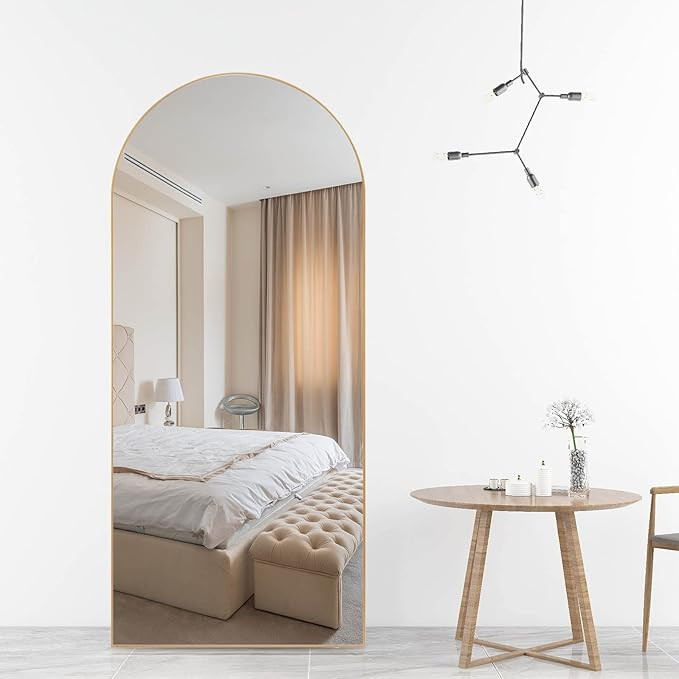CISTEROMAN 65"x24" Full Length Mirror, Arched Mirror, Large Body Mirror, Floor Mirror with Stand,... | Amazon (US)