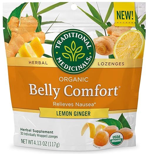 Traditional Medicinals Organic Belly Comfort Lemon Ginger Lozenges - Nausea Relief - 30 Count (Pa... | Amazon (US)