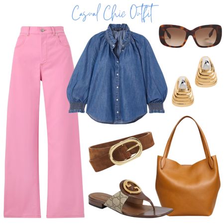 Check out this killer combo: Veronica Beard's breezy blue top paired with Marni's playful pink embroidered jeans. Total casual chic vibes!  #FashionFaves #VeronicaBeard #Marni #CasualChic



#LTKover40 #LTKstyletip #LTKitbag