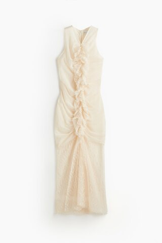 H & M - Ruffle-Trimmed Lace Dress - Beige | H&M (US + CA)