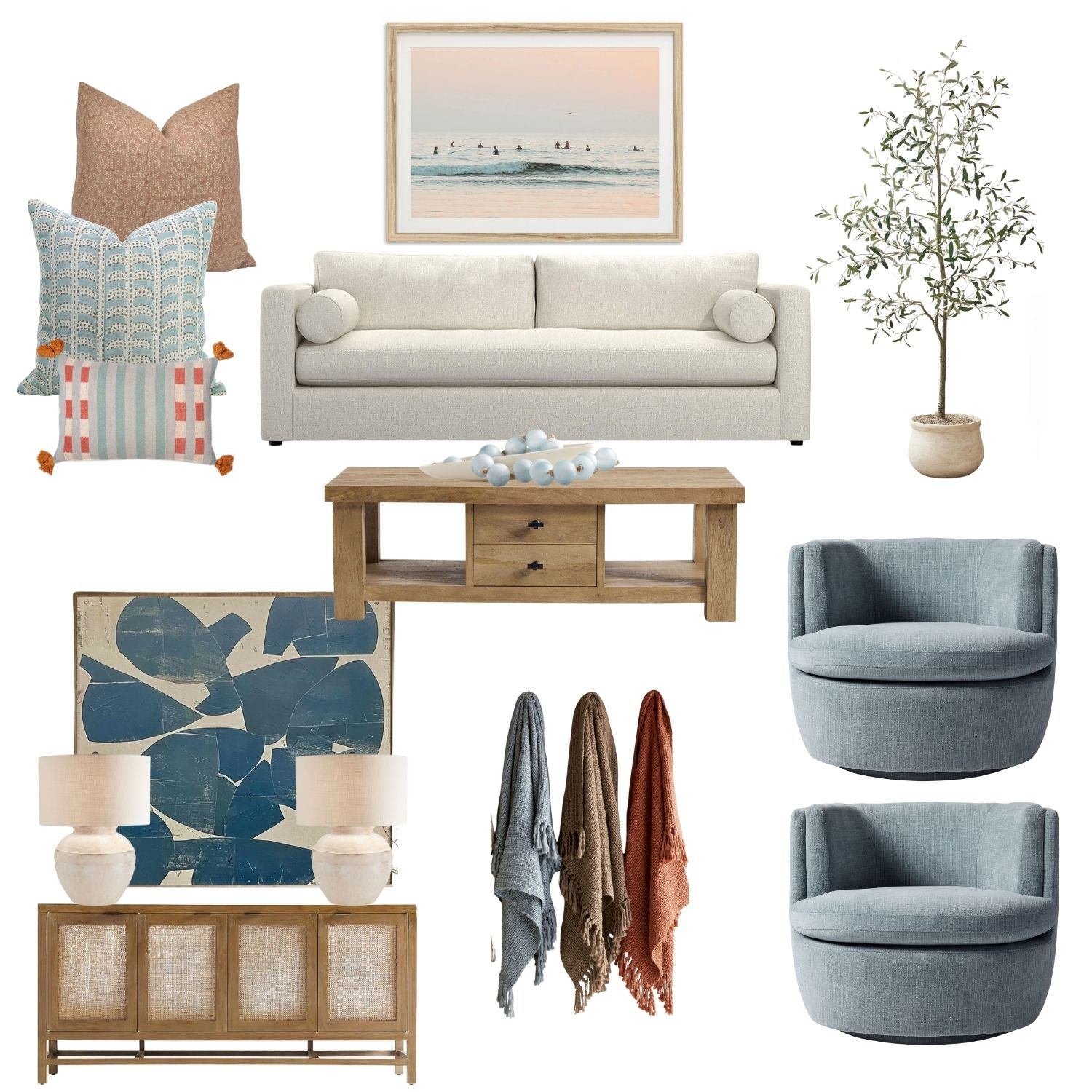 Coastal, beach house living room! 

 #LTKHome