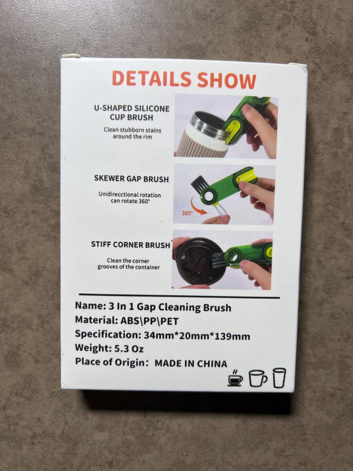 4 in 1 Bottle Gap Cleaning Brush - 3 PCS Multifunctional Cup Lid Cleaning Tools, Mutipurpose Tiny... | Amazon (US)