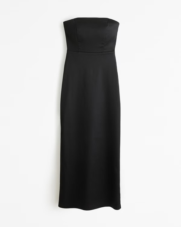 Stretch Satin Strapless Maxi Dress | Abercrombie & Fitch (US)