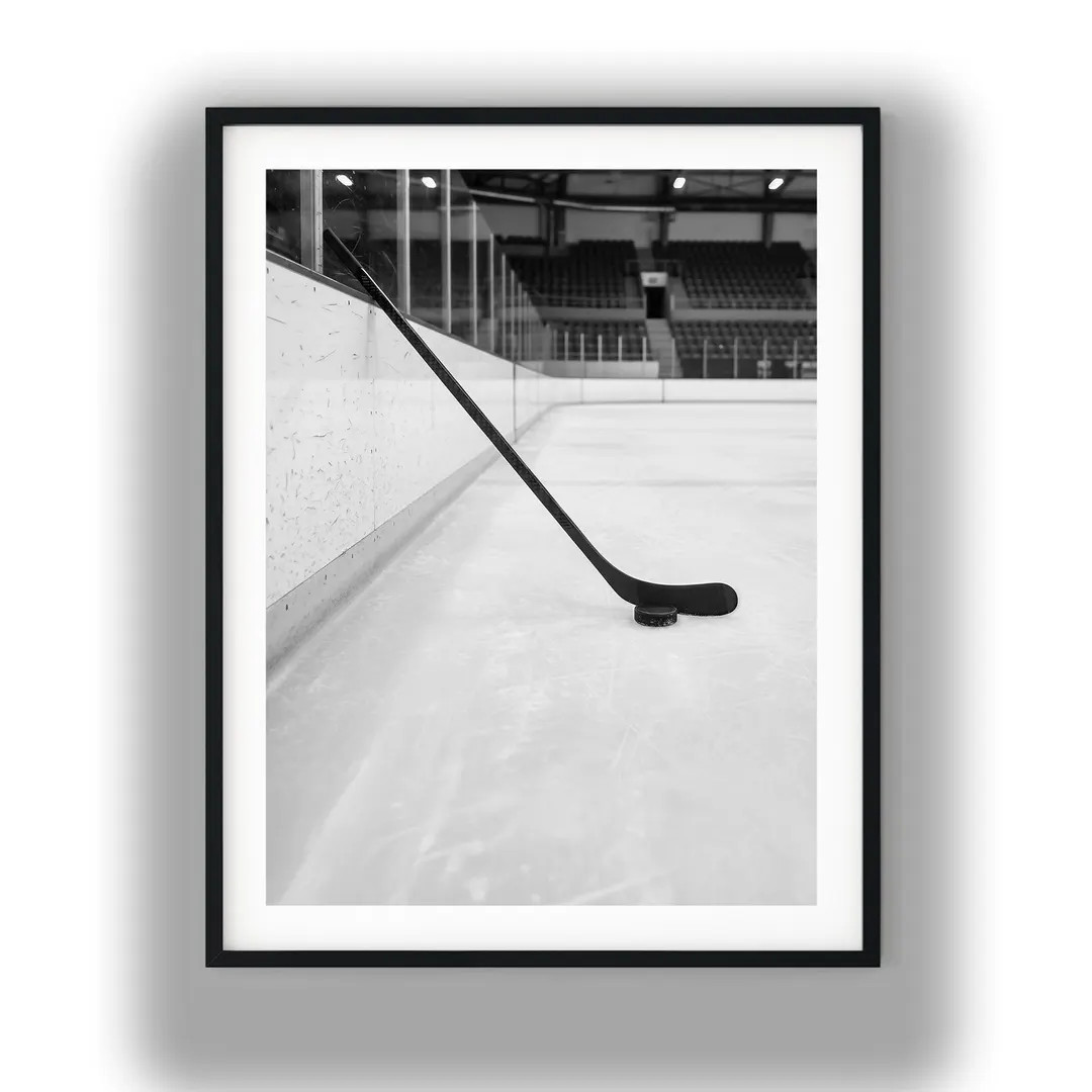 Black And White Photo Instant Digital Download Wall Art Print Ice Hockey Stick And Puck Image | Etsy (US)