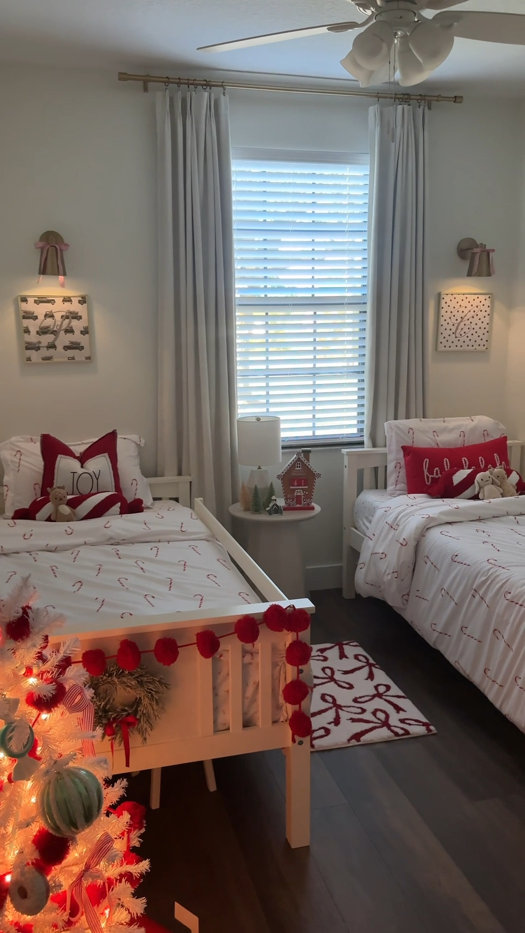 Kids Christmas room inspo!! The way I love to sit with my kiddos in this room - the perfect cozy Christmas room for kids!
Wreaths are hobby lobby, simple white tree from the family dollar! All the candy ornaments are hobby lobby too :) I got you!

#LTKHome #LTKmomlife #LTKHoliday