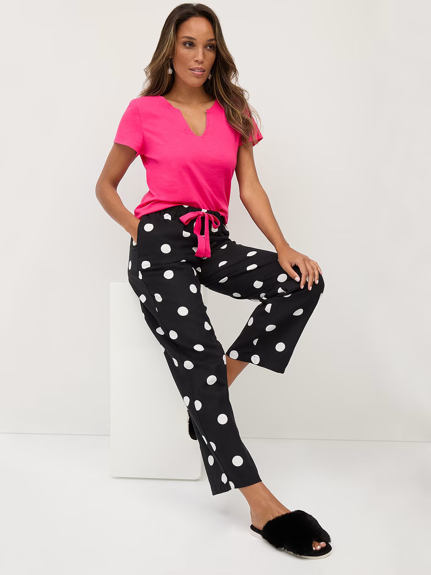 2-Piece Polka-Dot Pajama Set - New York & Company | New York & Company