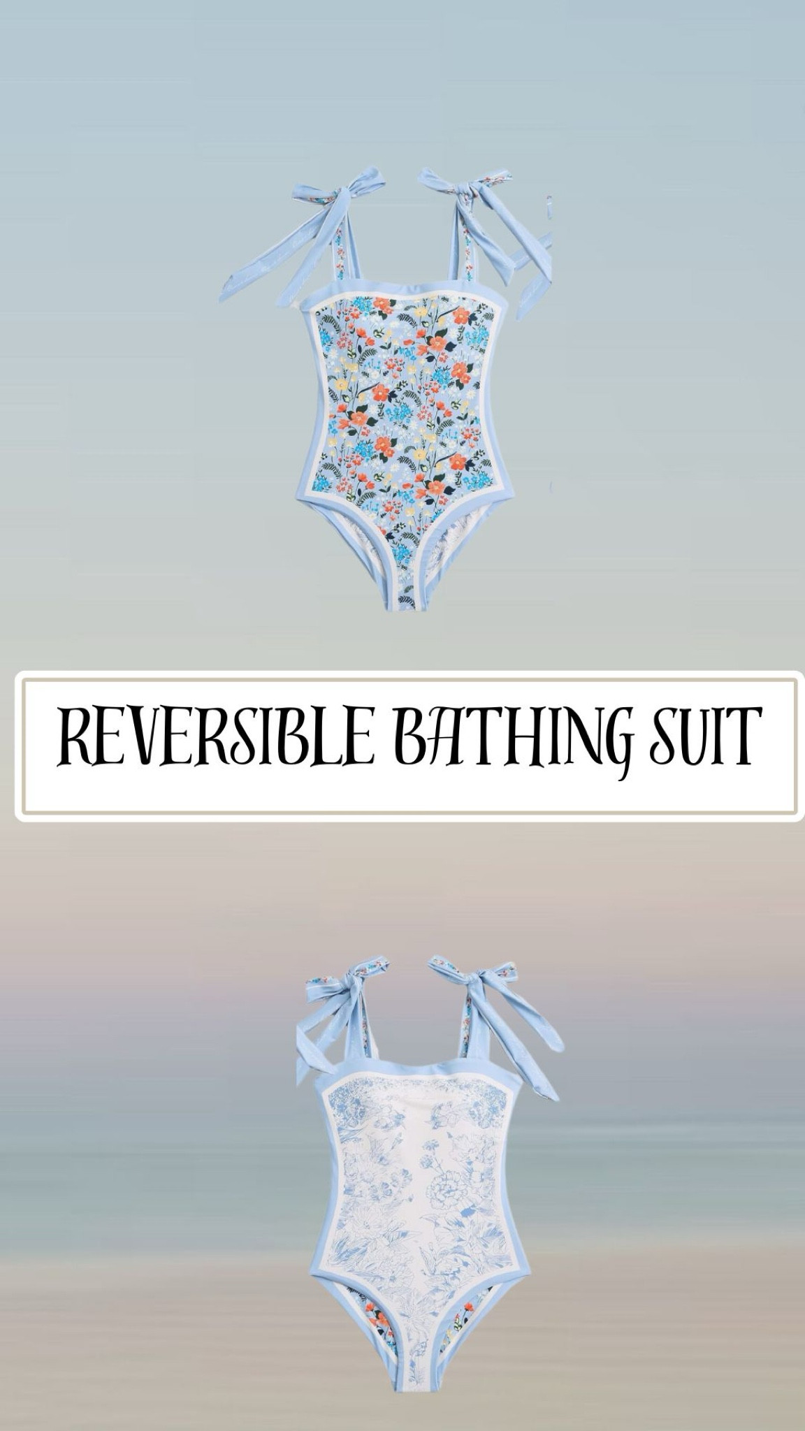 I get questions on where I got this suit EVERY single time I wear it. Reversible bathing suit. One piece bathing suit. Mom bathing suit. Floral bathing suits. White and blue bathing suit. Preppy bathing suit. Nantucket bathing suit. 