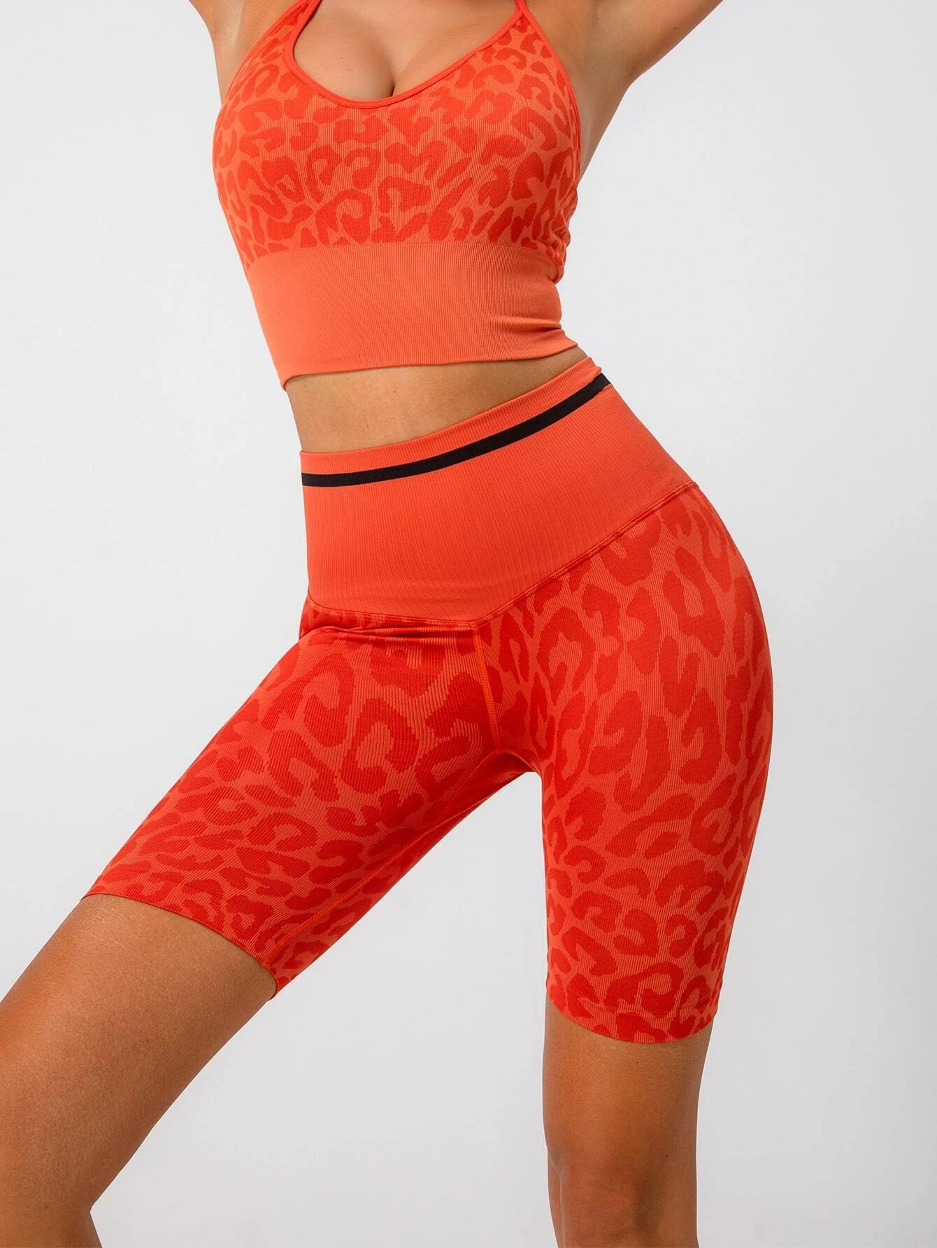 Leopard Sports Biker Shorts | SHEIN