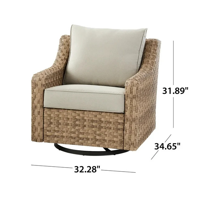 Better Homes & Gardens River Oaks Outdoor Swivel Gliders with Patio Covers, Set of 2, Natural | Walmart (US)