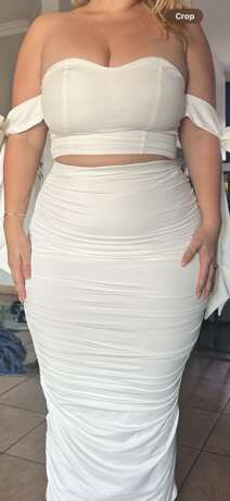 SHEIN SXY Maxi White Knitted Women Skirt With Pleats, Elegant | SHEIN