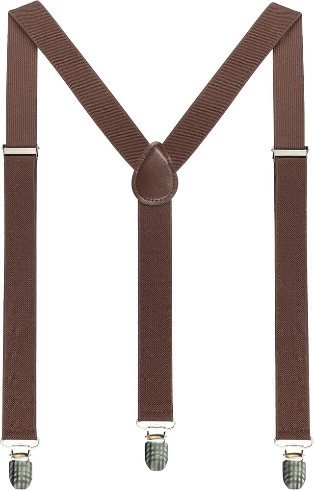 JEMYGINS Solid Color Mens Suspender with 3 Strong Clips Adjustable Braces | Amazon (US)