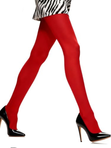 Mila Marutti Red Tights for Women - Elegant and Comfortable Tights for Women - Semi Opaque Hosiery Stockings - Red, S | Amazon (US)