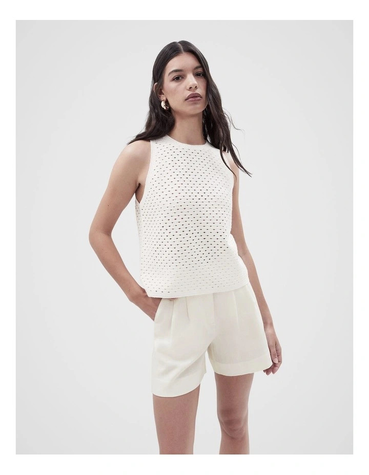 UnisonCrochet Tank in White | Myer