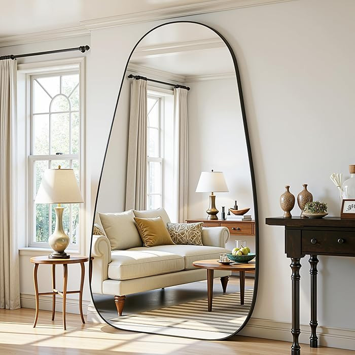 Antok Full Length Mirror, 81"x41" Floor Mirror with Stand,Standing Hanging Leaning Irregular Mirr... | Amazon (US)