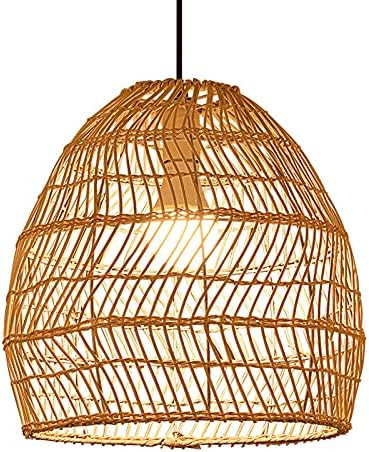 Rattan Pendant Light, Open Weave Lamp Shade Cover, Japanese Style Wicker Chandelier Lighting w/ B... | Amazon (US)