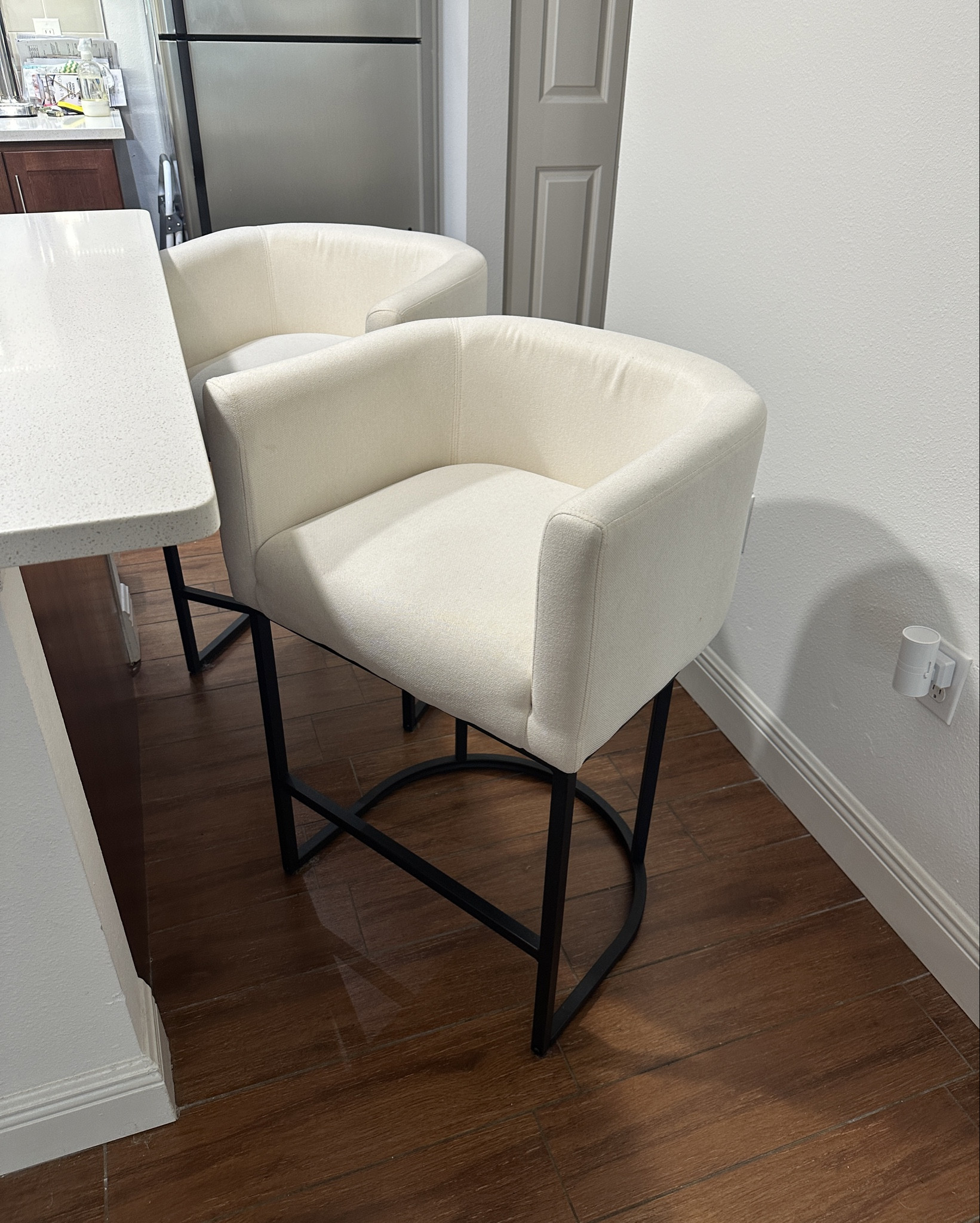 Amazon Set of 2 27” counter height bar stools with rounded back and black legs - color beige   

#ltkkitchen #counterheightstools #beigestools 

#LTKHome #LTKOver40