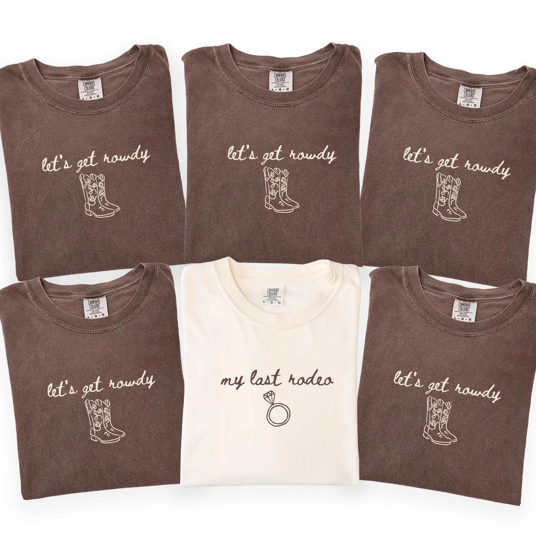 Western Nashville Bachelorette Comfort Colors® Shirts: My Last Rodeo Group Party T-shirts - Etsy | Etsy (US)