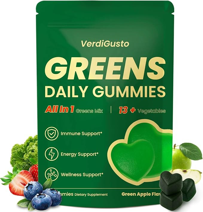 Greens Gummies | Superfood Greens Supplement with 20+ Vegetables & Fruits | Supports Immune Healt... | Amazon (US)