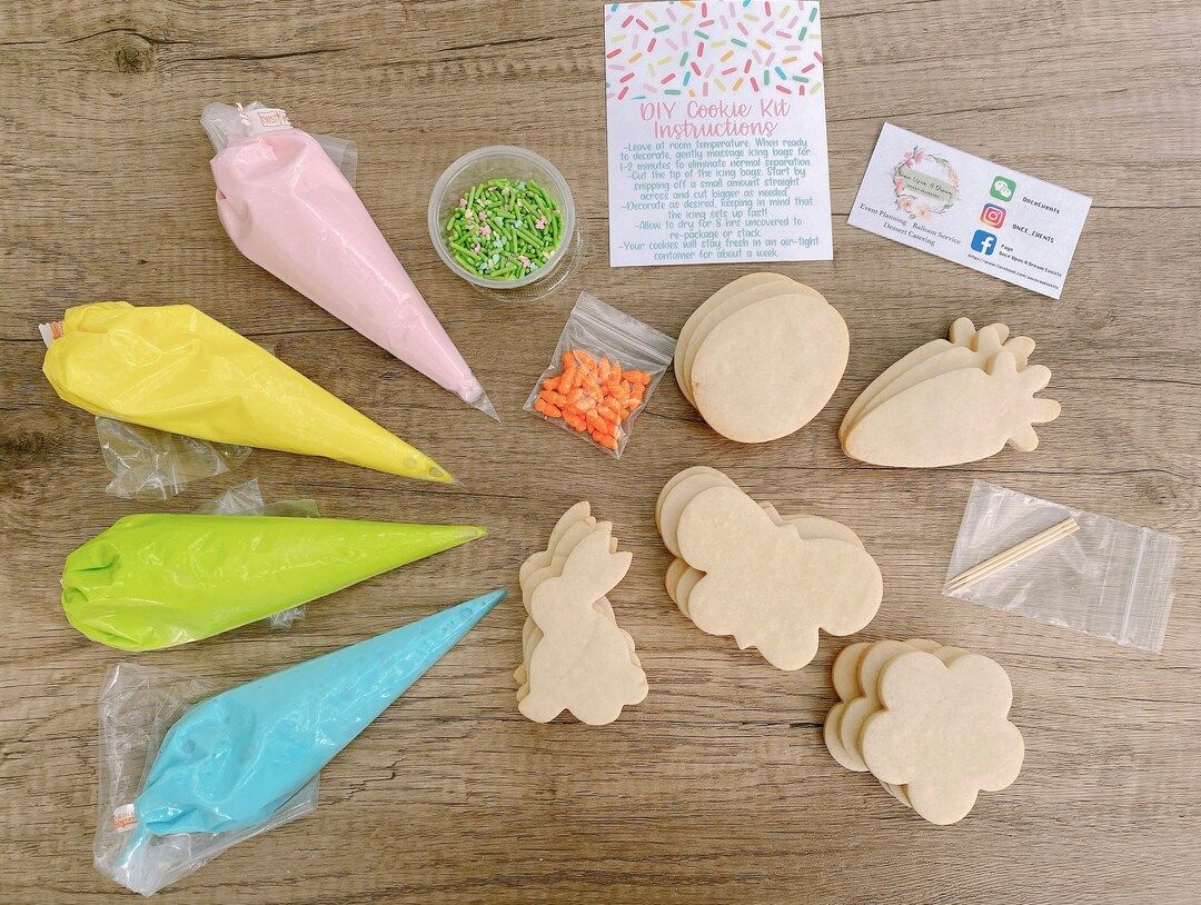 Spring/Easter DIY Cookie kit/Cookie decorating kit/ 15 cookies/ Birthday Gift/ Easter Gift | Etsy (US)