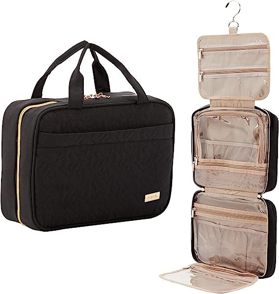 NISHEL Large Hanging Travel Toiletry Bag, Portable Makeup Organizer, Water Resistant Cosmetic Hol... | Amazon (US)