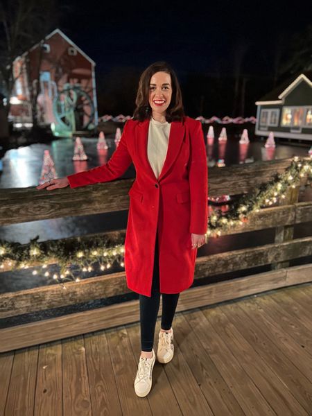 
Red coat (size small). Embellished white sweater (size small). Velvet green leggings (size small). Sneakers (size 8.5). #redcoat #coat #sweater #whitesweater #leggings #velvetleggings #greenleggings #sneakers #christmasoutfit #holidayoutfit #holidayparty
Christmas Outfit Holiday Outfit Holiday Party #LTKHoliday Winter Outfit Sneakers 

#LTKstyletip #LTKfindsunder100