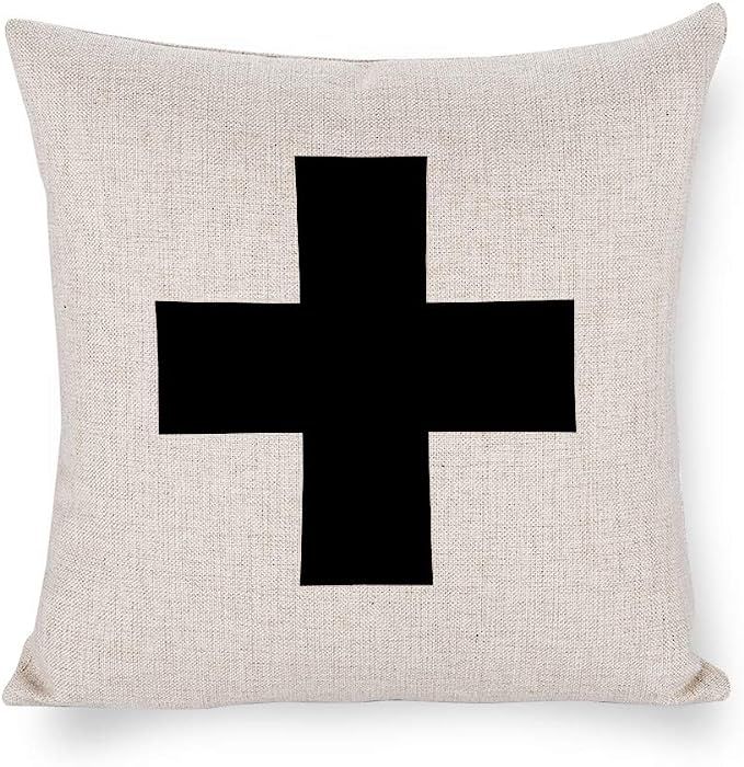 TINA-R Swiss Cross 18x18 Inch Pillow Cover Everyday Throw Pillow Gift Accent Pillow Cushion Cover | Amazon (US)