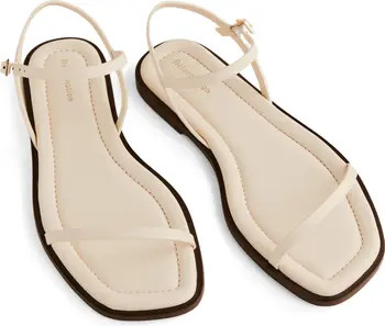 Reformation Lake Flat Sandal in Black Leather at Nordstrom, Size 9.5 | Nordstrom