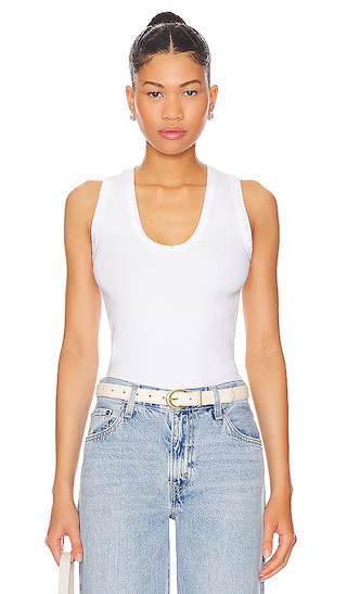 U Neck Ribbed Tank in White | Revolve Clothing (Global)
