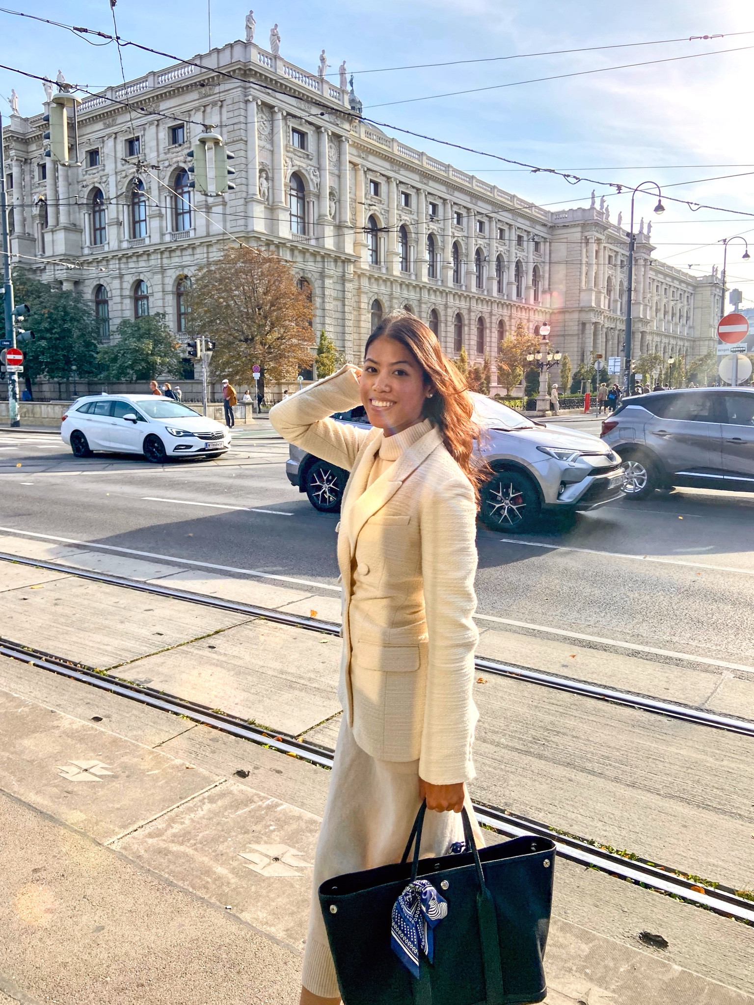 European tourist-approved fall fashion in the city of Vienna 💛🍂
Love wearing tweed to add sophistication, structure, and warmth to any look! #tweed #tweedjacket #wooldress #mididress #neutraloutfit #neutralstyle #monochrome #monochromestyle #beigeoutfit #streetstyle #citystyle

#LTKstyletip #LTKtravel #LTKSeasonal