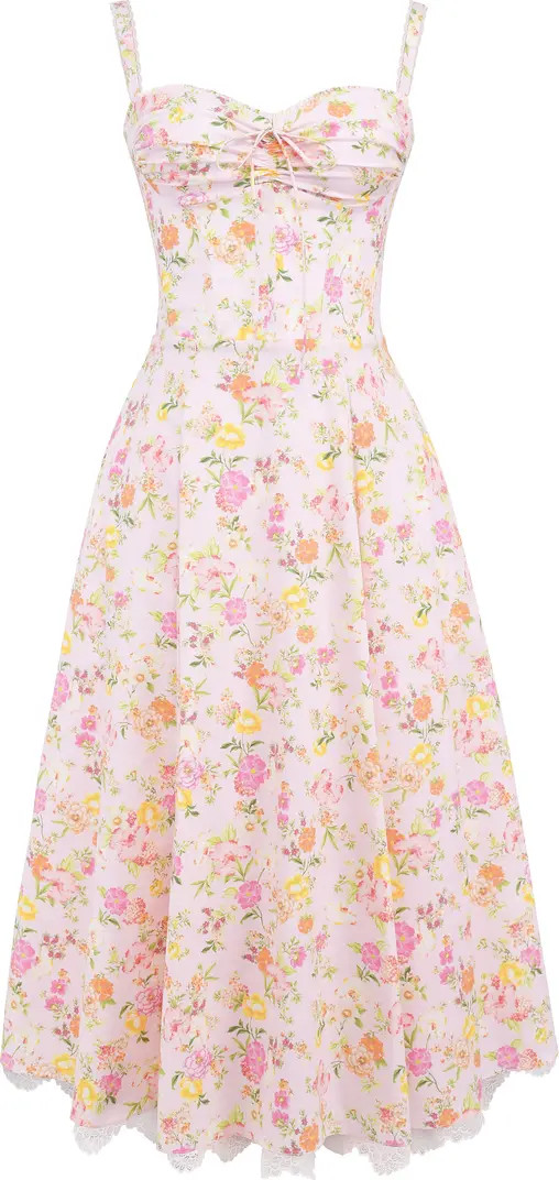Rosalee Floral Stretch Cotton Petticoat Dress | Nordstrom