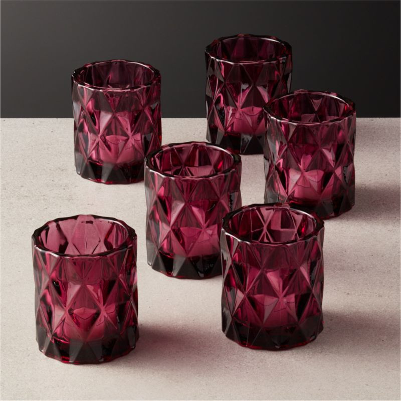 Betty Cabernet Tea Light Candle Holder Set of 6 + Reviews | CB2 | CB2