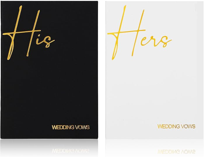 Amazon.com: 2pcs Wedding Vow Books, 5.51x3.94x0.12in Small Wedding Vow Paper Booklet Elegant with... | Amazon (US)