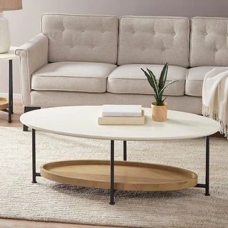 Madison Park Beauchamp White/ Natural Coffee Table | Bed Bath & Beyond
