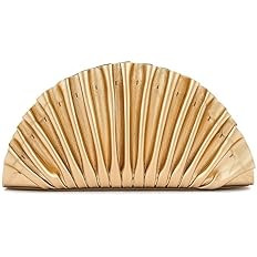 Clutch Purses for Women Chic Pu Leather Evening Bag Designer Ruched Handbags for Wedding Party Pr... | Amazon (US)