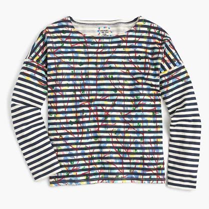Michael De Feo™ for J.Crew striped T-shirt with painted flowers | J.Crew US