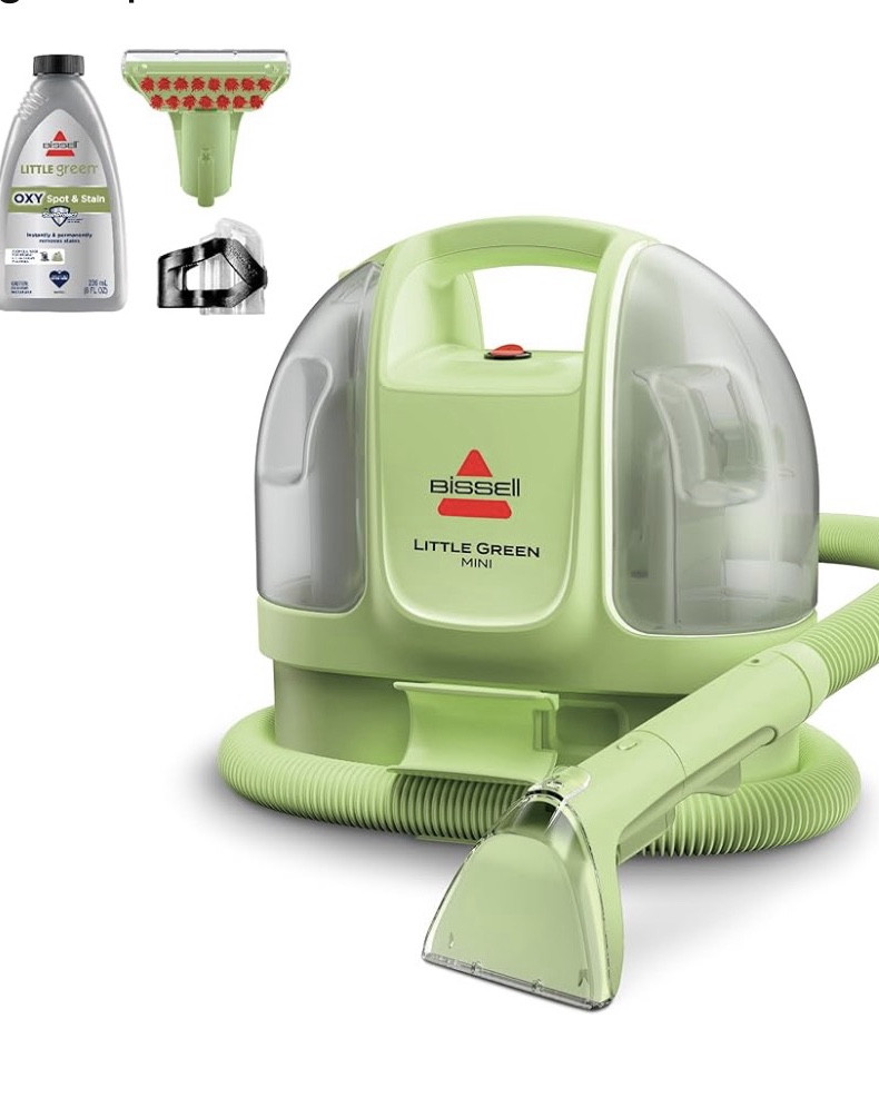 Brand Bissell
Color Tea
Item Weight 7 Pounds
Product Dimensions 10"D x 13.5"W x 12.13"H
Style Little Green Mini
Model Name Little Green Mini
EVERY PURCHASE SAVES PETS. Every purchase makes it possible for BISSELL to continue our support of BISSELL Pet Foundation and its mission of saving pets in need.
SAVE YOUR SANCTUARY: Tackle spills and pet stains while removing dander, dust, and pollen allergens.
CLEANS MORE THAN CARPET: Spray, scrub, and suction to remove embedded dirt and stains from upholstery, car interiors, pet beds, and more.
INCLUDES: 4” Tough Stain Tool with removeable lens, HydroRinse self-cleaning hose tool, and 8oz. BISSELL Little Green Formula.
EASY STORAGE: Conveniently stores in small spaces - perfect for cabinets, closets, and more.
LITTLE GREEN FORMULA: Instantly and permanently removes stains and eliminates everyday household odors.

#LTKmomlife #LTKdayinmylife #LTKSaleAlert