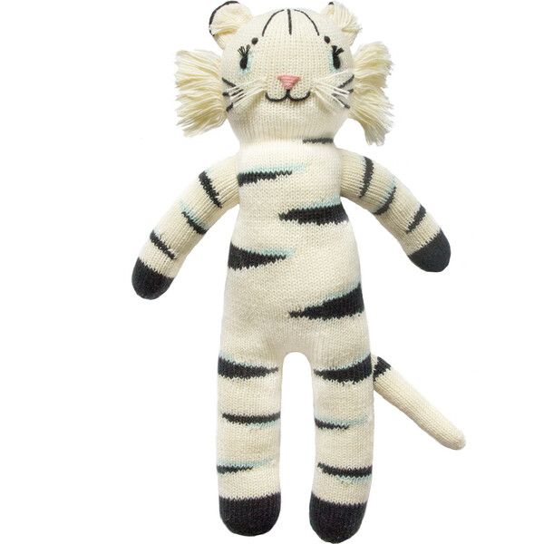 Zig Zag the Tiger Doll, White/Black | Maisonette