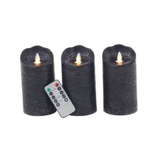 Black Traditional Wax Flameless Candle, 3ct. | Michaels Stores