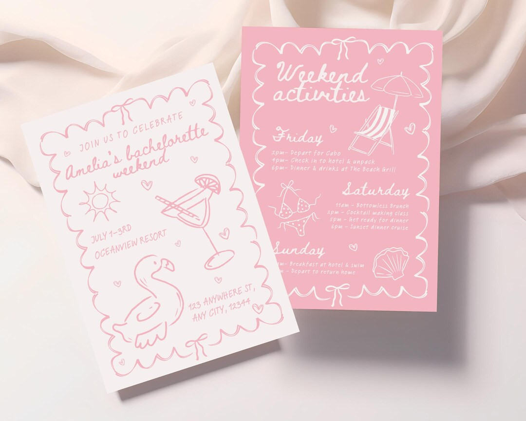 Hand Drawn Style Bachelorette, Last Toast on the Coast, Scribble Beach Bachelorette Party Invitat... | Etsy (US)
