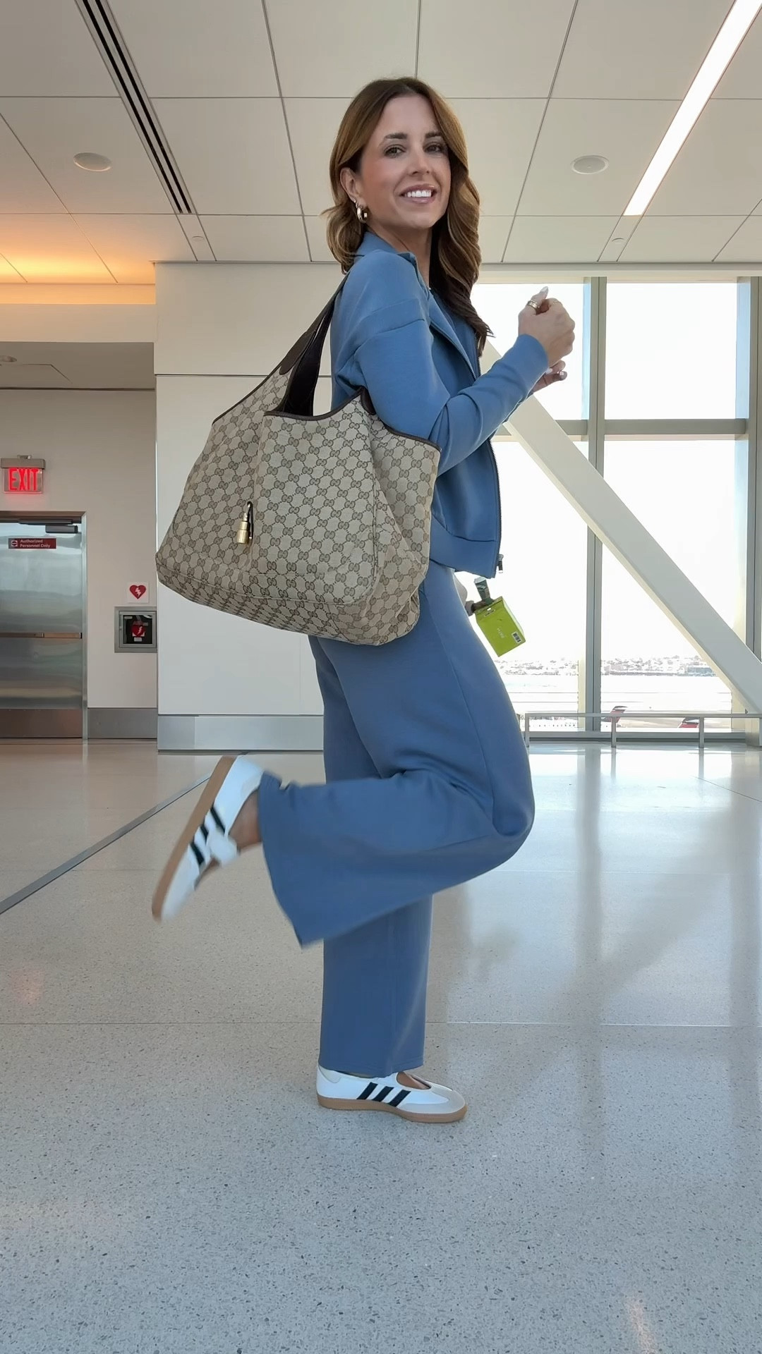 My absolute favorite sets for travel! LISAMARIEXSPANX for 15% off first order & free shipping. Wearing XS petite in pants and XS in jacket. Spanx AirEssentials set. Airport outfit. Travel outfit. #spanxpartner @Spanx 

#LTKootd #LTKdayinmylife #LTKTravel