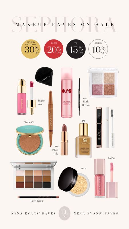 Sephora sale makeup faves! 
Liquid blush - Happy
Brow pencil - Dark Brown
Lipstick - pillow talk
Lipliner - deep taupe
Powder - honey
Bronzer - 02
Lip gloss - Fu$$y
Foundation - 4N1

#LTKfindsunder50 #LTKbeauty #LTKxSephora