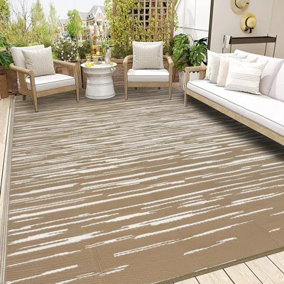Reversible Plastic Outdoor Rug Waterproof for Patios Clearance,Camping RV,Picnic,Backyard,Deck,Balcony,Porch | Wayfair North America